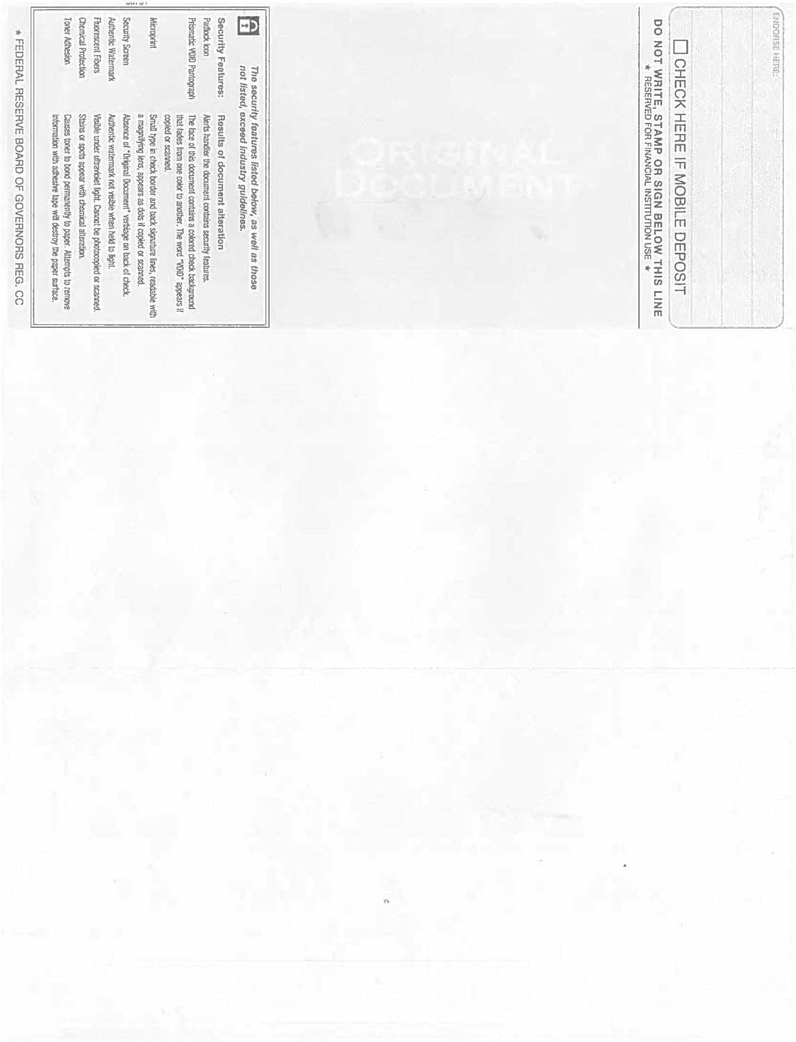 Classic Blank Top Business Check, Blank Computer Top Check Paper with Burgundy Herringbone Background, 500/Pk