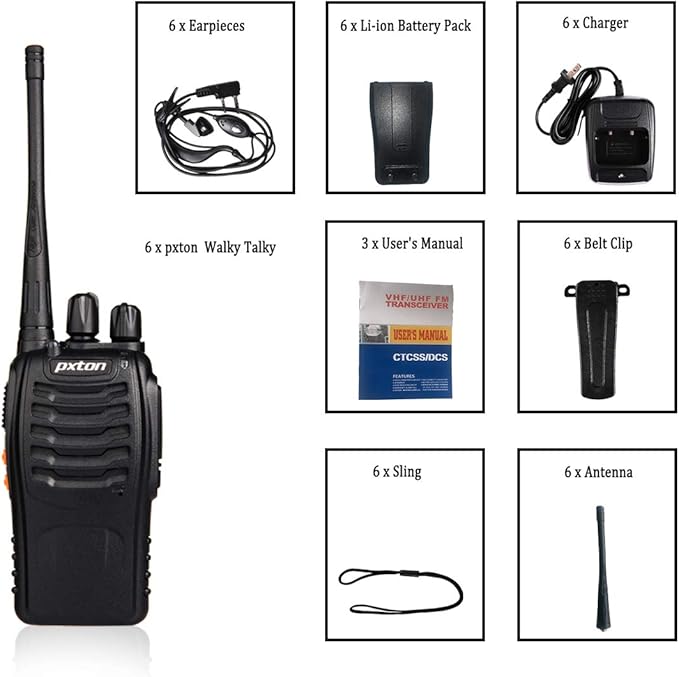 pxton Two Way Radios Long Range Walkie Talkies