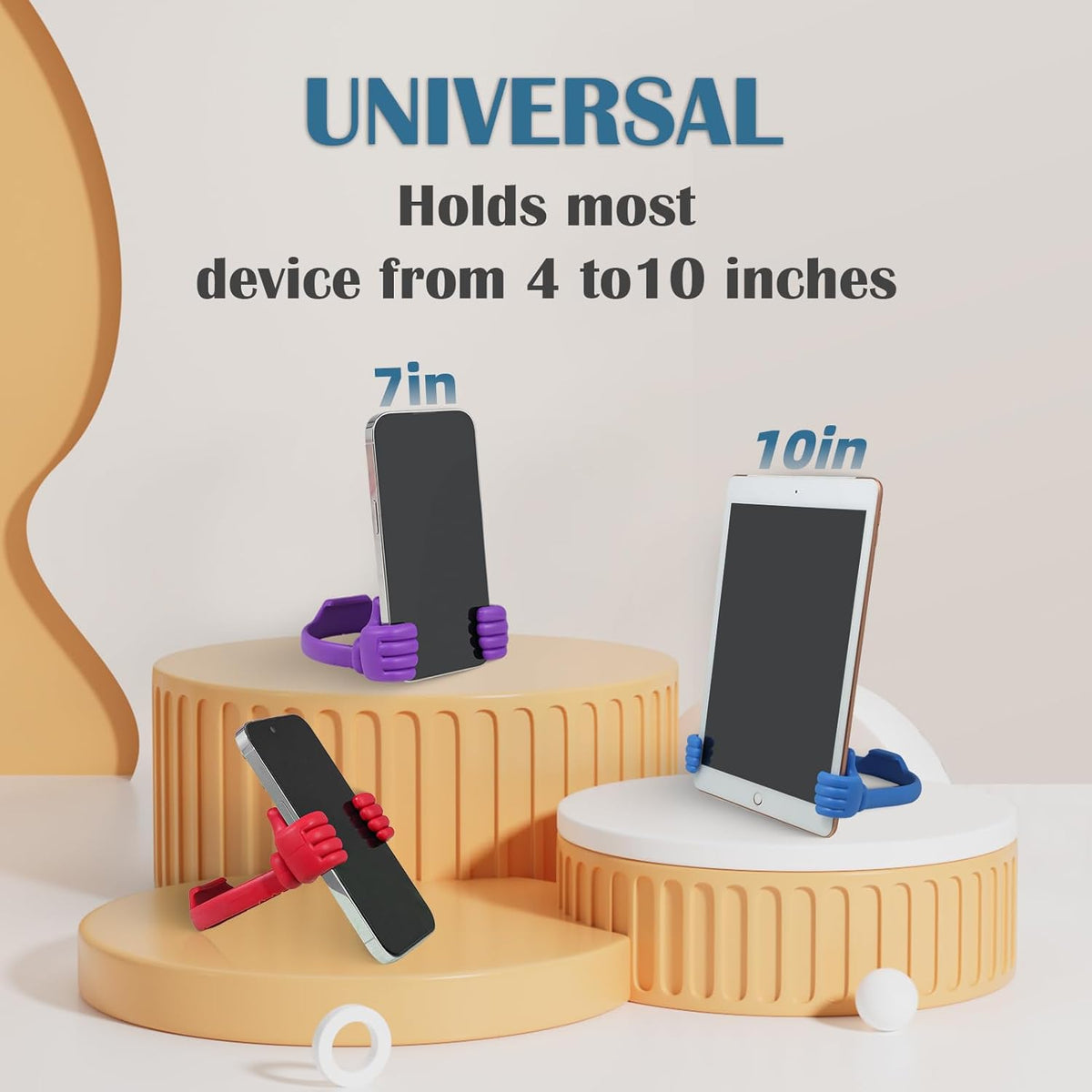 Honsky Thumbs-up Cell Phone Stand Holder, Tablet Stand Cradle for Desk Desktop Smartphone Cellphone Mobile Phone Tablets – Universal Adjustable Flexible, Deep Red