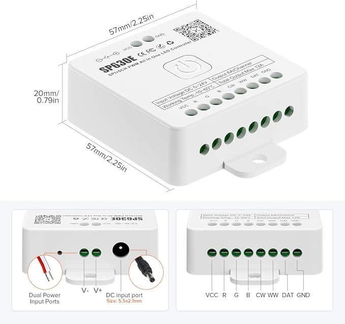 BTF-LIGHTING SP630E Bluetooth Controllers 4 Zones 2.4GHz RF RB4 Remote Kit