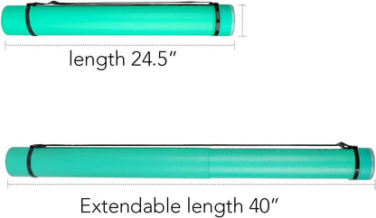 TRANSON 2-pack Durable Poster Storage Tube with Straps 24"-40" Extendable for Blueprints, Artwork, Maps, Posters