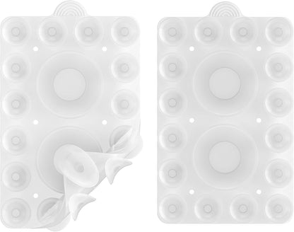 Silicone Suction Phone Holder Mount,Silicon Adhesive Phone Accessory for iPhone and Android, Hands-Free Mirror Shower Phone Holder,TikTok Videos and Selfies (Transparent 2Pack, Double Sided)