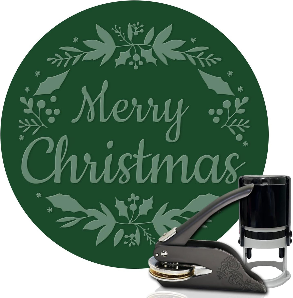 HDSD Custom Embosser - Personalized Book Embosser with Your Message or Design -Suitable for Wedding Invitations, Envelopes & Books (Christmas Patterns)