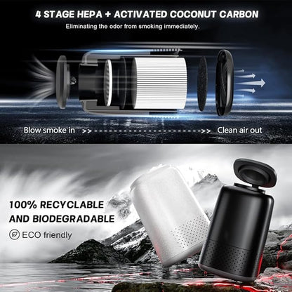 1pc, Portable Air Purifier, Disposable Air Filter, Remove Secondhand Odor, 4 Stage HEPA Activated Coconut Carbon Filter To Eliminate Smell, Suitable for Home and Car, Ideal for Gift (Pink)