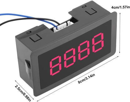 Auto Digital Counter Mini 4 Digit 0- Counter Up/Down Plus/Minus Panel Counter Meter with Cable(Red)
