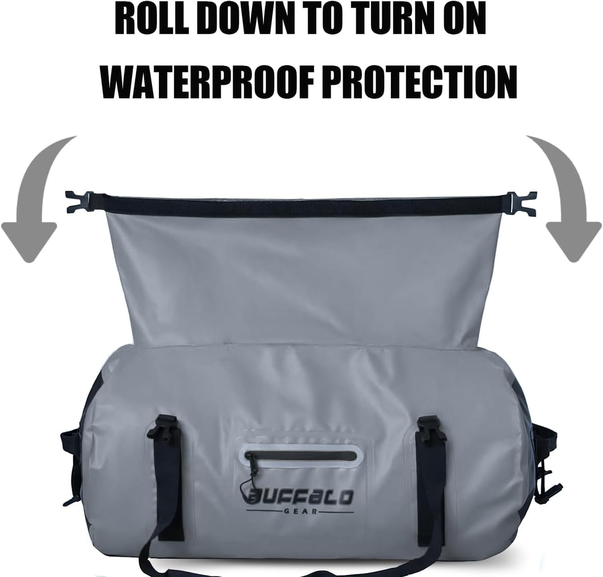 Buffalo Gear Waterproof Duffle Bag 40L 60L 80L Roll-top Dry Bag Heavy Duty Waterproof Duffel Travel Bag for Kayaking Rafting Boating Fishing Camping