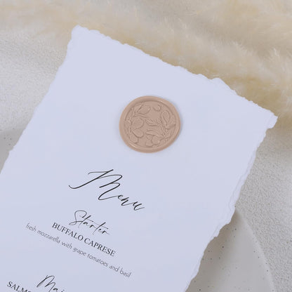 UNIQOOO Wax Seal Stickers - 3D Magnolia Wedding Invitation Envelope Botanical Seal Stickers, 50 Pcs Self-Adhesive Taupe Stickers, Perfect for Invitation, Christmas, Gift Wrapping, Party