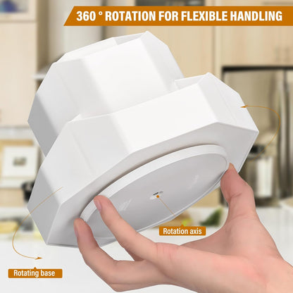 360 Degree Rotation Pen Holder,9 Slots Pencil Holder for Desk,Desk Organizer,Desk Accessories & Workspace Organizers,Apply Office, School, Home（White