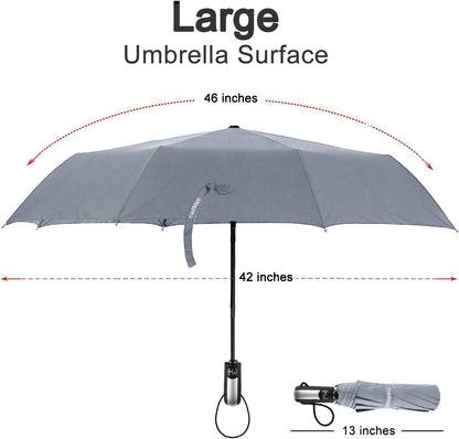 TradMall 4 Pack Travel Umbrella Windproof Portable 46 Inches Large Canopy Ergonomic Handle Auto Open & Close