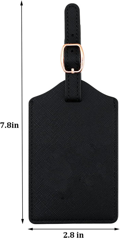 Luggage Tag PU Leather for Suitcase Baggage Handbag Travel Bag Label Suitcase Tag w. Name Card & Privacy Cover (Y)