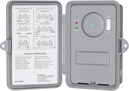 BN-LINK Pool Pump Timer, Outdoor Indoor Smart Wi-Fi Timer Box, 2HP 40A Max
