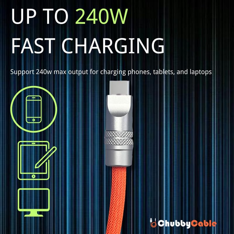 chubbycable Colorblock Chubby - Spring Braided Silicone Charge Cable Coiled USB C Cable Fast Charging Type C Charger Cord for Car, Blue+Green, USB-A to Type-C, 2.29FT-3.6FT