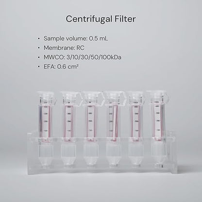 50kDa Ultra Centrifugal Filter Unit, 0.5mL, Regenerated Cellulose RC Membrane, Snap Caps (24/PK)
