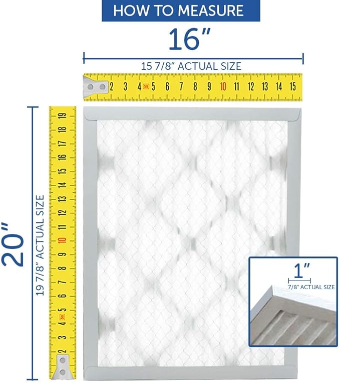 Filters Fast 16x24x2 Pleated Air Filter Merv 11, 2 inch AC Furnace Air Filters, Made in the USA, Actual Size 15.375x23.375x1.75, 6 Pack