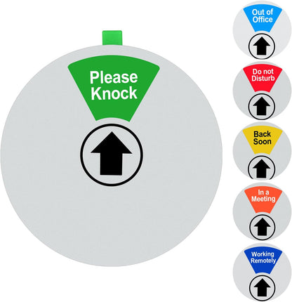 Kichwit Do Not Disturb Sign for Office Door, In a Meeting, Working Remotely, Please Knock, Privacy Sign for Offices, Silver, 6"
