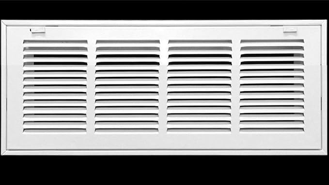HVAC Premium 22 x 6 Duct Opening Steel Return Air Filter Grille, for 1-inch Filter, Removable Door, Flat Stamped HVAC Vent Cover Grille, Outer Dimensions 24.5 x 8.5