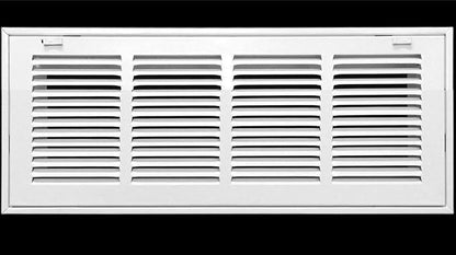 HVAC Premium 22 x 6 Duct Opening Steel Return Air Filter Grille, for 1-inch Filter, Removable Door, Flat Stamped HVAC Vent Cover Grille, Outer Dimensions 24.5 x 8.5