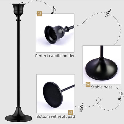Vintage Black Candelabra Candle Holders for Fireplace & Dining