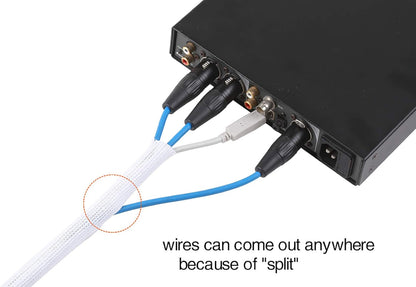Alex Tech 25ft - 1 inch Cord Protector Wire Loom Tubing Cable Sleeve Split Sleeving for USB Cable Power Cord Audio Video Cable - Protect Cat from Chewing Cords - White