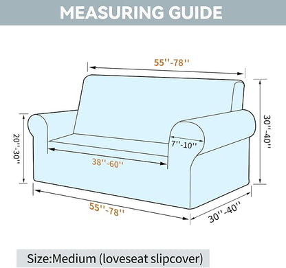 LURKA Stretch Loveseat Sofa Slipcovers 1 Piece Couch Covers for Sofa Furniture Protector Full Sofa Covers with Elastic Bottom for Kids and Dog (Champagne, Medium)