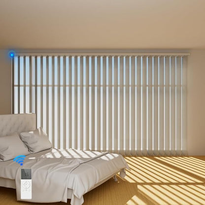 Blindify Motorized Vertical Blinds, Light Filtering Sliding Door Shades