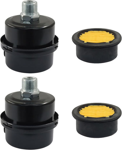 2 Pcs Air Compressor Silencer, 3/8" Thread Air Compressor Intake Filter 16mm Air Compressor Filter Noise Muffler