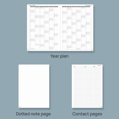 POPRUN 2026 Daily Planner One Page Per Day Even Weekends A4 Large Size (8.5" x 12") - 12 Months Calendar Hourly Appointment Book with Inner Pocket, Pen Holder, Hardcover - Navy Blue