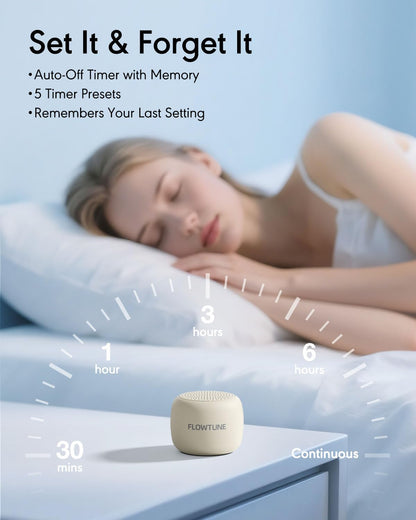 FLOWTUNE Sound Machine Flowtune White Noise Machine for Baby Adults, Mini Portable Sound Machine for Travel, 6H Timer, 18 Soothing Sleep Sounds Gift (Putty)