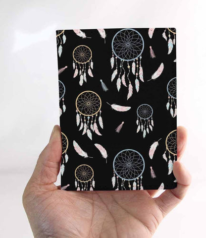 Dream Catcher Passport Holder for Travel Feathers Boho Style PU Leather Passport Cover Wallet Cute Passport Card Holder for Women and Men