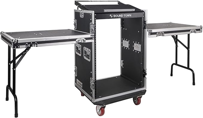Sound Town Heavy-Duty 1/2" Plywood 16U PA DJ Rack/Road ATA Case