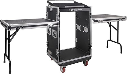 Sound Town Heavy-Duty 1/2" Plywood 16U PA DJ Rack/Road ATA Case
