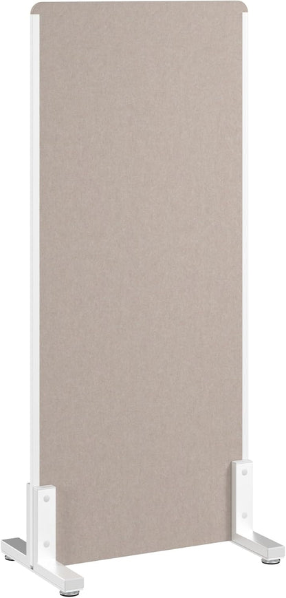 Bush Business Furniture 24W x 55H Freestanding Privacy Screen in Warm Beige, Standing Office Partition with Acoustic Sound Dampening Panel