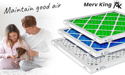 MervKing 16x25x5 Air Filter Actual Size: 15.88" x 24.88" x 4.38" MERV 11 MPR 1000-1200 | MADE IN USA | 4-Pack | Pleated HVAC AC Furnace Replacement