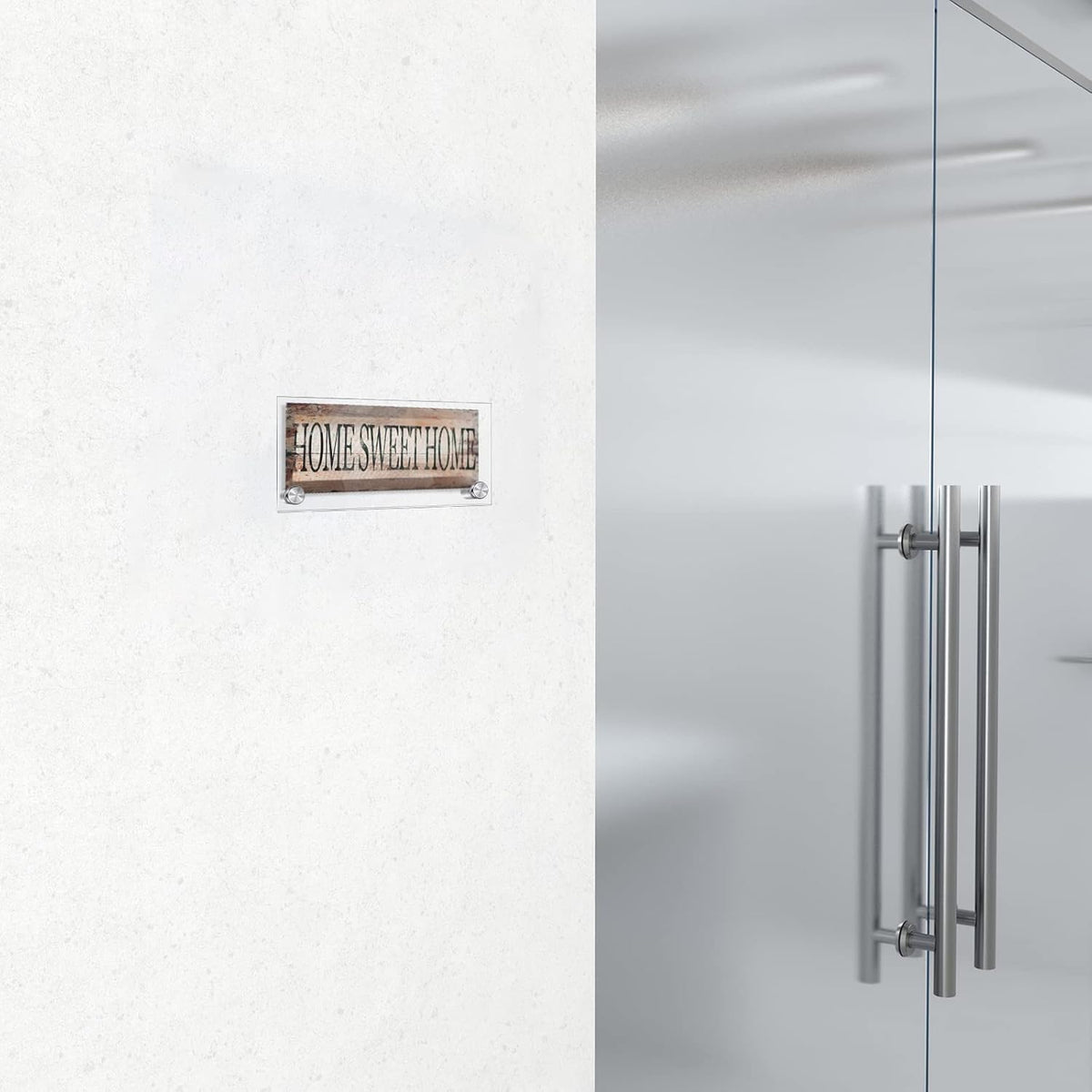 Demissle 4 Sets Clear Acrylic Wall Name Plate Holders Office Door Mount Name Plate Holder with Stainless Steel Standoff Screws for Office Home Store Restaurant (6 x 3 Inch)