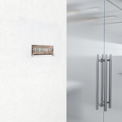 Demissle 4 Sets Clear Acrylic Wall Name Plate Holders Office Door Mount Name Plate Holder with Stainless Steel Standoff Screws for Office Home Store Restaurant (6 x 3 Inch)