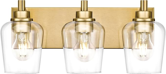 METWET Bathroom Light Fixtures, 3-Light Modern Vanity Light