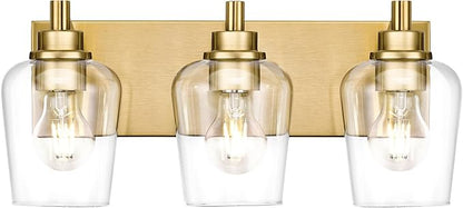 METWET Bathroom Light Fixtures, 3-Light Modern Vanity Light
