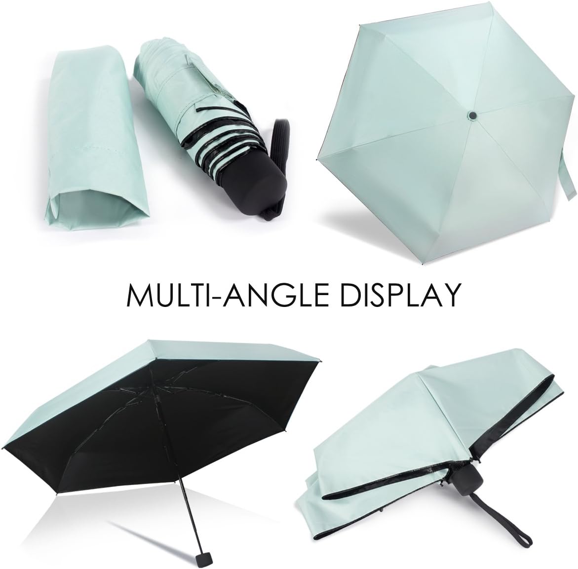 Small Travel Umbrella Compact for UV Protection Light Purse Size Umbrellas for Sun Rain Portable for Backpack