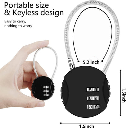 Combination Lock, 6 Pack Color Padlock, 3 Digit Mini Code Lock, Luggage Lock Bag Locks Gym Locks with Combination Code for Travel, Backpacks, Holiday Suitcase