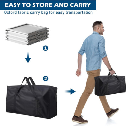 6 Pockets Foldable Aluminum Magazine Rack - Brochure Display Stand, Brochure Catalog Literature Display Stand with Carrying Bag for Exhibition, Trade Show, Office, Retail Store