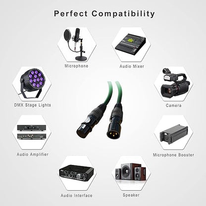 AuxLink XLR Cables, Microphone Cable 6ft 10 Pack, XLR Male to Female