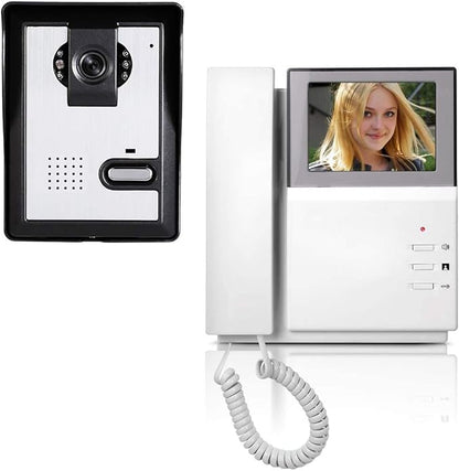 AMOCAM Video Door Phone System, 4.3 Inches Clear LCD Monitor Wired Video
