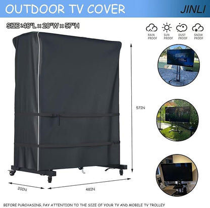 JINLI 45-50 inch outdoor TV trolley cover, courtyard TV cover, Oxford fabric