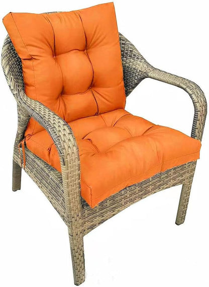 Indoor Outdoor Wicker Chair Cushions with Ties Non Slip Waterproof Outdoor Patio Chair Cushion Set 41.7"*20.8"*3.5" for Garden Porch Decoration