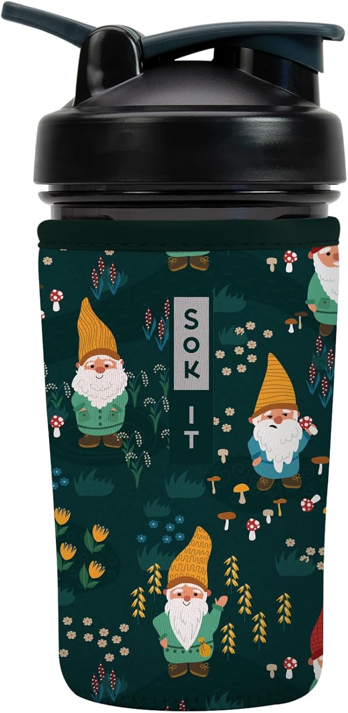 Sok It BotlSok Protein Blender Shaker Bottle Sleeve Insulated Neoprene Cover (Rollin' with my Gnomies, Fits 24oz Blender)