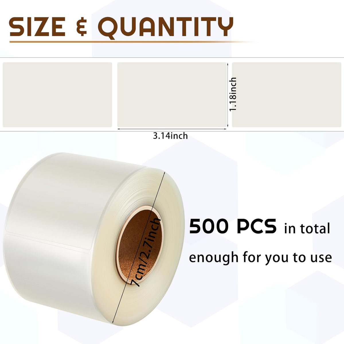 Zonon 1000 Pcs Clear Labels Label Protector Clear Stickers Wafer Seals Waterproof Labels for Protecting Barcodes, Numbers and Stickers (3.14 x 1.18 Inch,Rectangle)