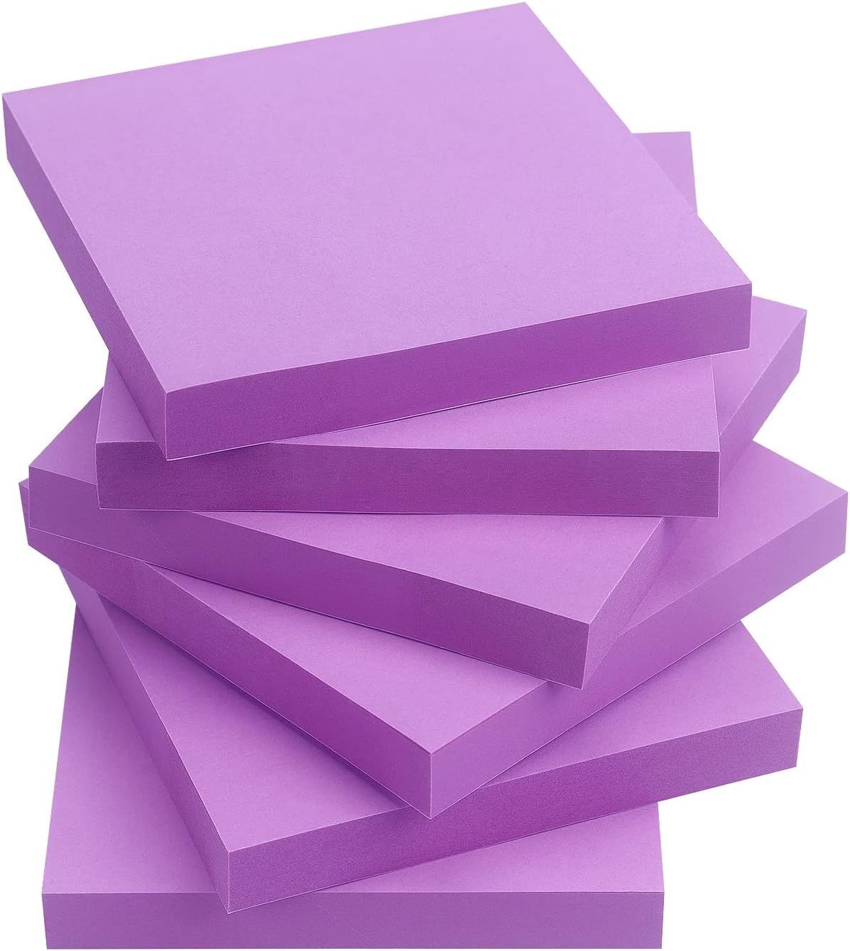 Sticky Notes 3x3 Self-Stick Notes Pads with 6 Bright Colors, Easy to Post for Office, School, Home, 6 Pads/Pack, 100 Sheets/Pad (Purple)