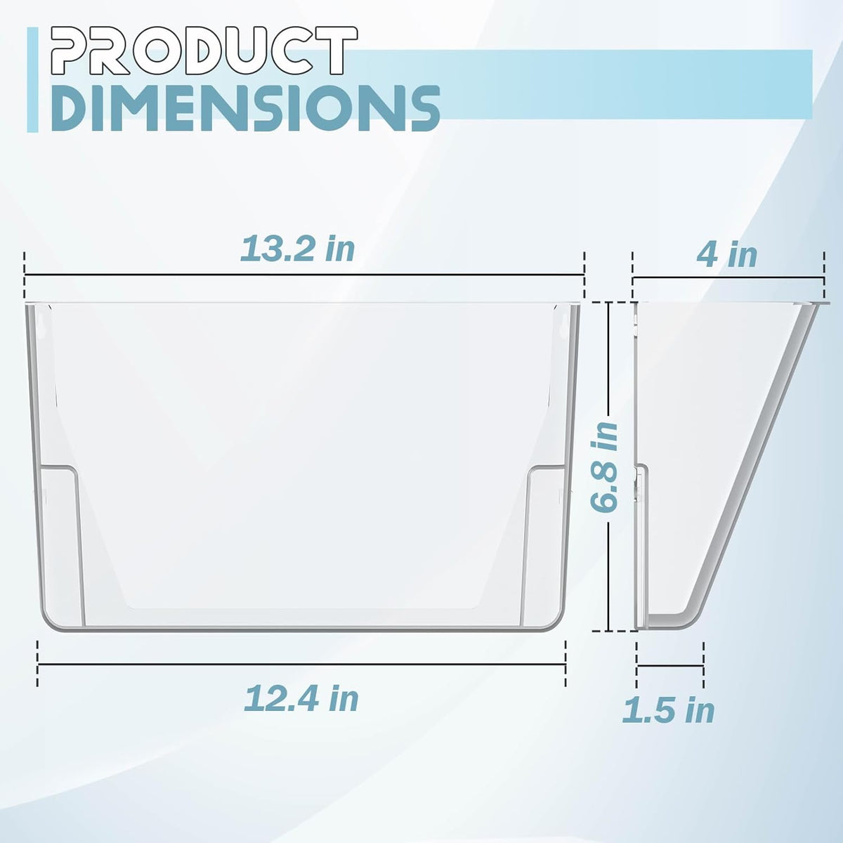 4 Pack Clear Acrylic Single Pocket, Plastic Hanging Wall Mount File Holder for Office Home, Clear