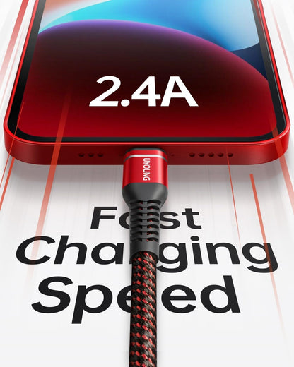10 FT iPhone Charger [Apple MFi Certified] 3 Pack 10 Foot USB Fast Lightning Cable Long Nylon Braided Charger Cord Compatible with iPhone 14/13/ 12/11/X/XS/XR/XS Max/8/7/6/5S/SE/iPad Pro/Mini/Air