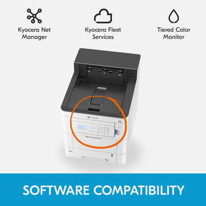 KYOCERA ECOSYS PA4000cx Color Laser Printer 42 ppm, 1200 dpi, Gigabit Ethernet, 5 Line LCD with Hard Key Control Panel, 650 Sheet Capacity